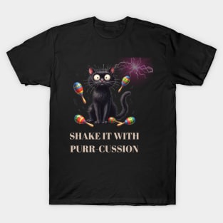 Funny Cat Playing Maracas T-Shirt